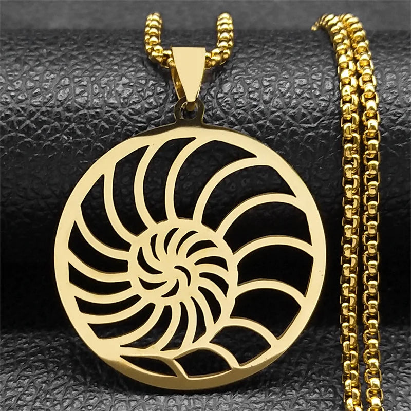 Dai Ko Myo Stainless Steel Pendant Necklace | Gold Color Master Reiki Symbol Jewelry