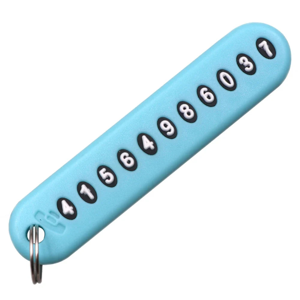 Car Phone Number Keychain | Anti-Lost Key Ring with Number Plate