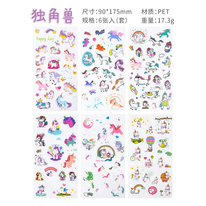 6Pcs Waterproof Cartoon Sticker Set | Cute DIY Decals for Laptops, Phones, and Planners