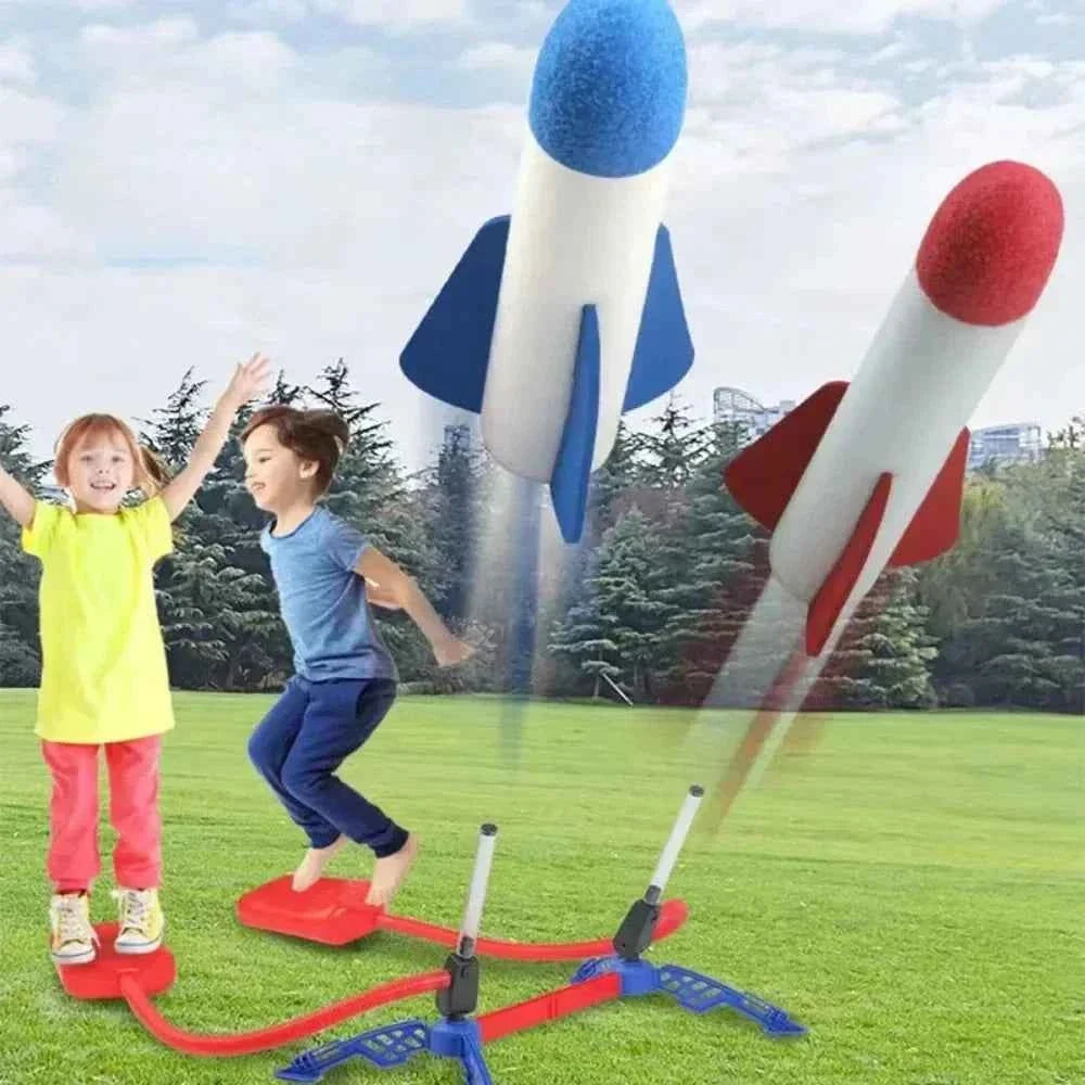 Kid Air Rocket Foot Pump Launcher Outdoor Air Pressed Pedal Soaring Rocket Toys Child Play Set Jump Sport Game Toys For Children