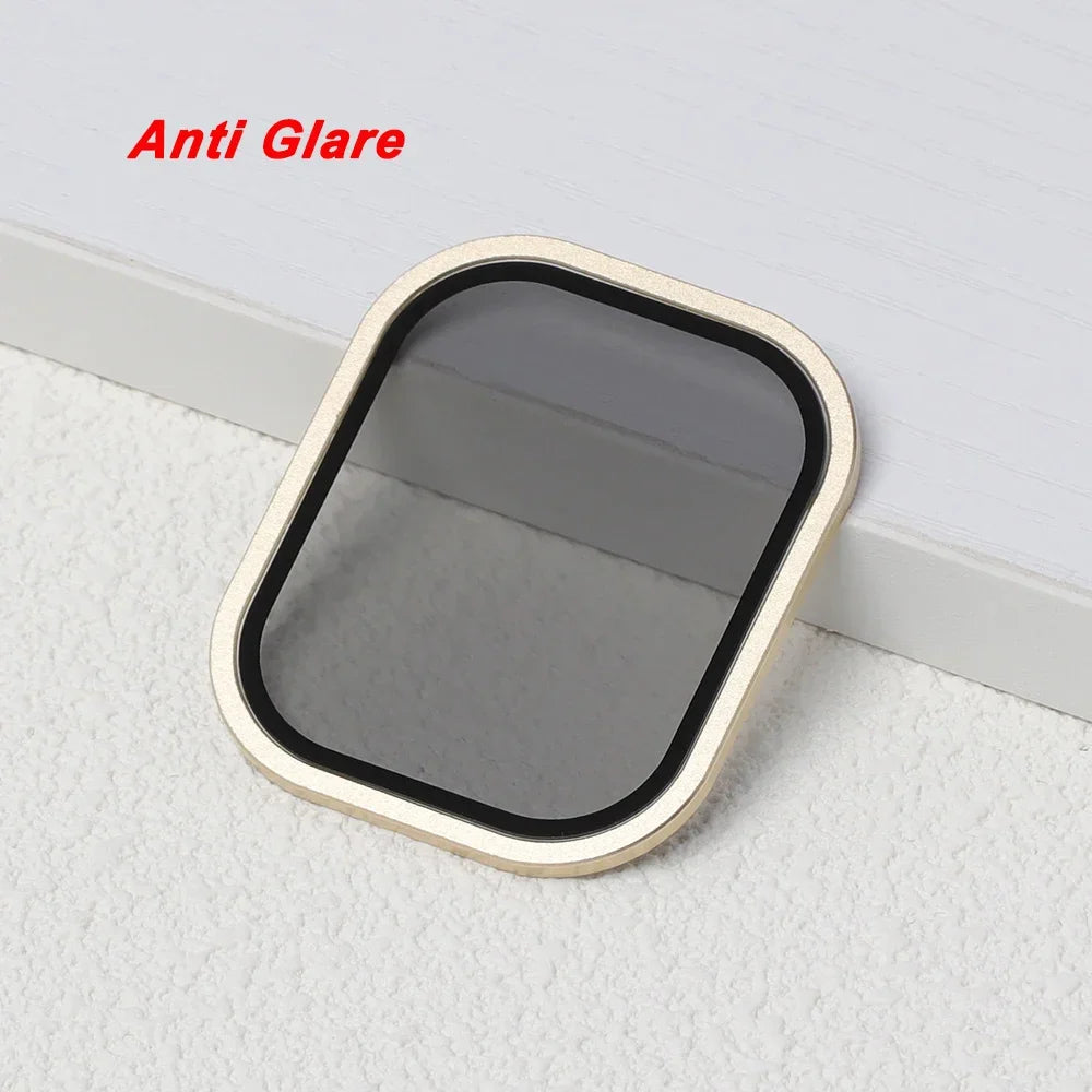 Tempered Glass For Apple Watch band ultra 49mm Screen Protector Anti-Scratch Glare HD Full Film Metal Bumper iWatch Ultra 49mm