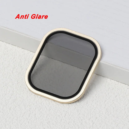 Tempered Glass For Apple Watch band ultra 49mm Screen Protector Anti-Scratch Glare HD Full Film Metal Bumper iWatch Ultra 49mm