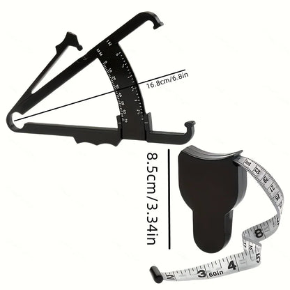 Body fat Caliper and Waist Tape Set | Portable Fitness Measuring Tool