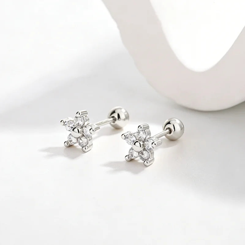 Heart Stud Earrings | Screw Back Cartilage Earrings for Women