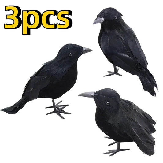 1-3pcs Realistic Artificial Crows Party Ornament Halloween Decorations 2023 Halloween Party Props Horror Crow Decoration