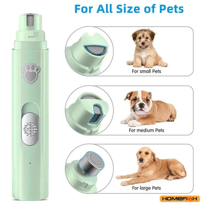 Electric Dog Nail Grinder – USB Rechargeable Pet Nail Clipper & Painless Trimmer for Small and Large Pets