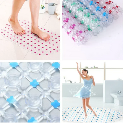 Non-Slip Bathroom Mat with Suction Cups – Massage Bath Tub Shower Rug