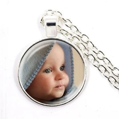 Personalized Photo Necklace | Custom Glass Pendant Gift for Family