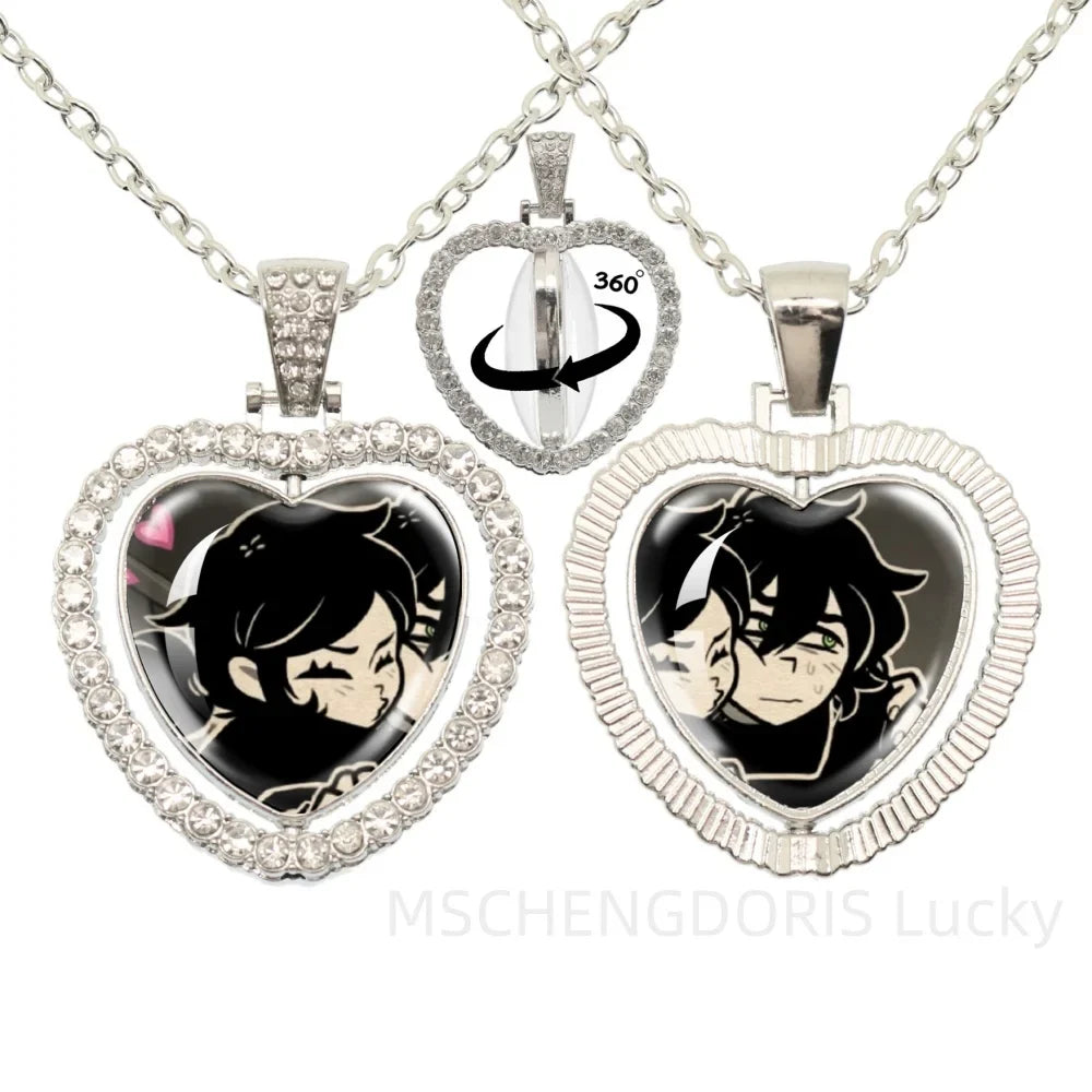 The Coffin Of Andy And Leyley Cosplay Necklace | Double Sided Glass Cabochon Heart Pendant