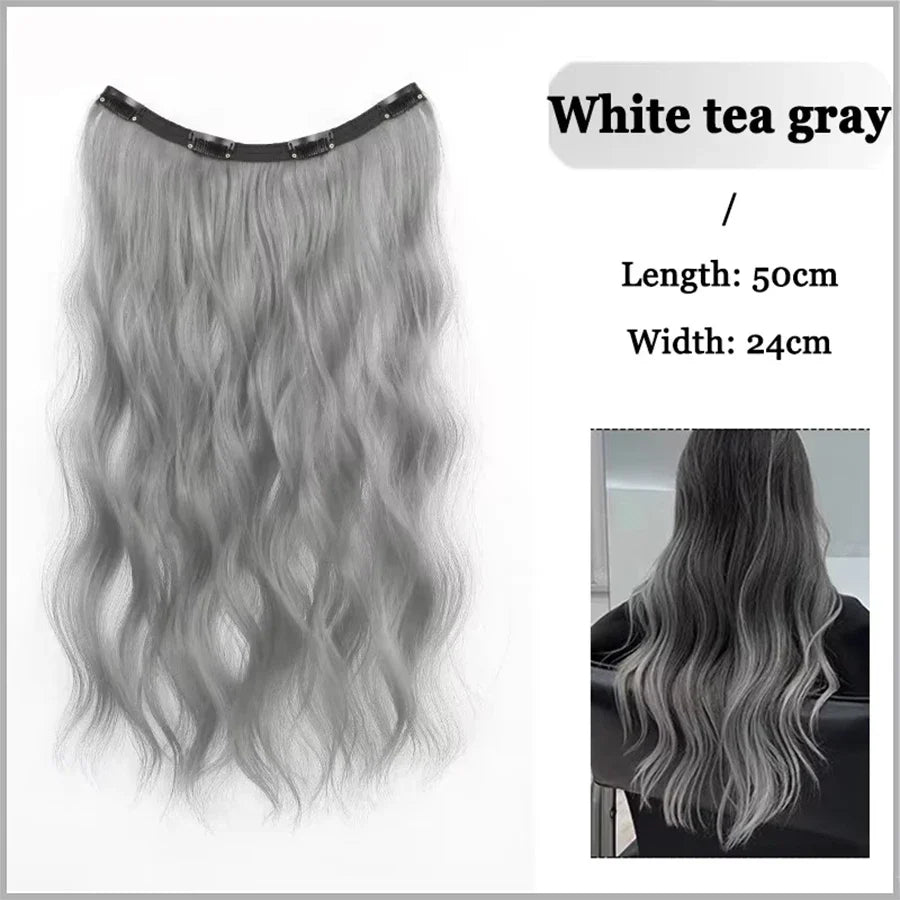 Synthetic Long Straight Clip In Hair Extension | 4 Clips Hidden Hair Piece Wig