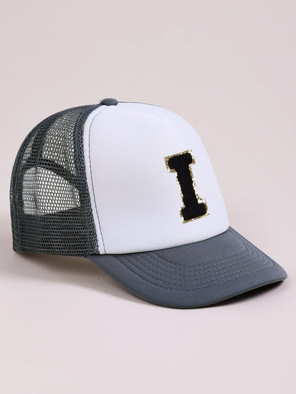 1pc Gray Hat With 26-Letter Pattern | Kids Baseball Cap for Boys and Girls