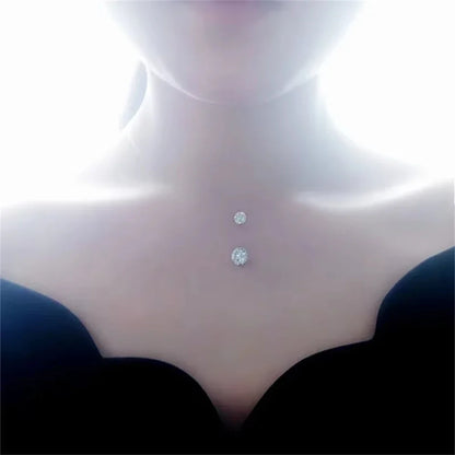 1ct Moissanite Diamond S925 Sterling Silver Invisible Transparent Fishing Line Clavicle Chain Necklace Women's Jewelry