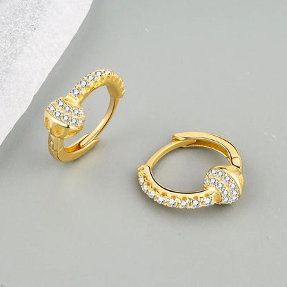 ANENJERY CZ Zircon Circle Hoop Earrings | Punk Trendy Fashion Jewelry