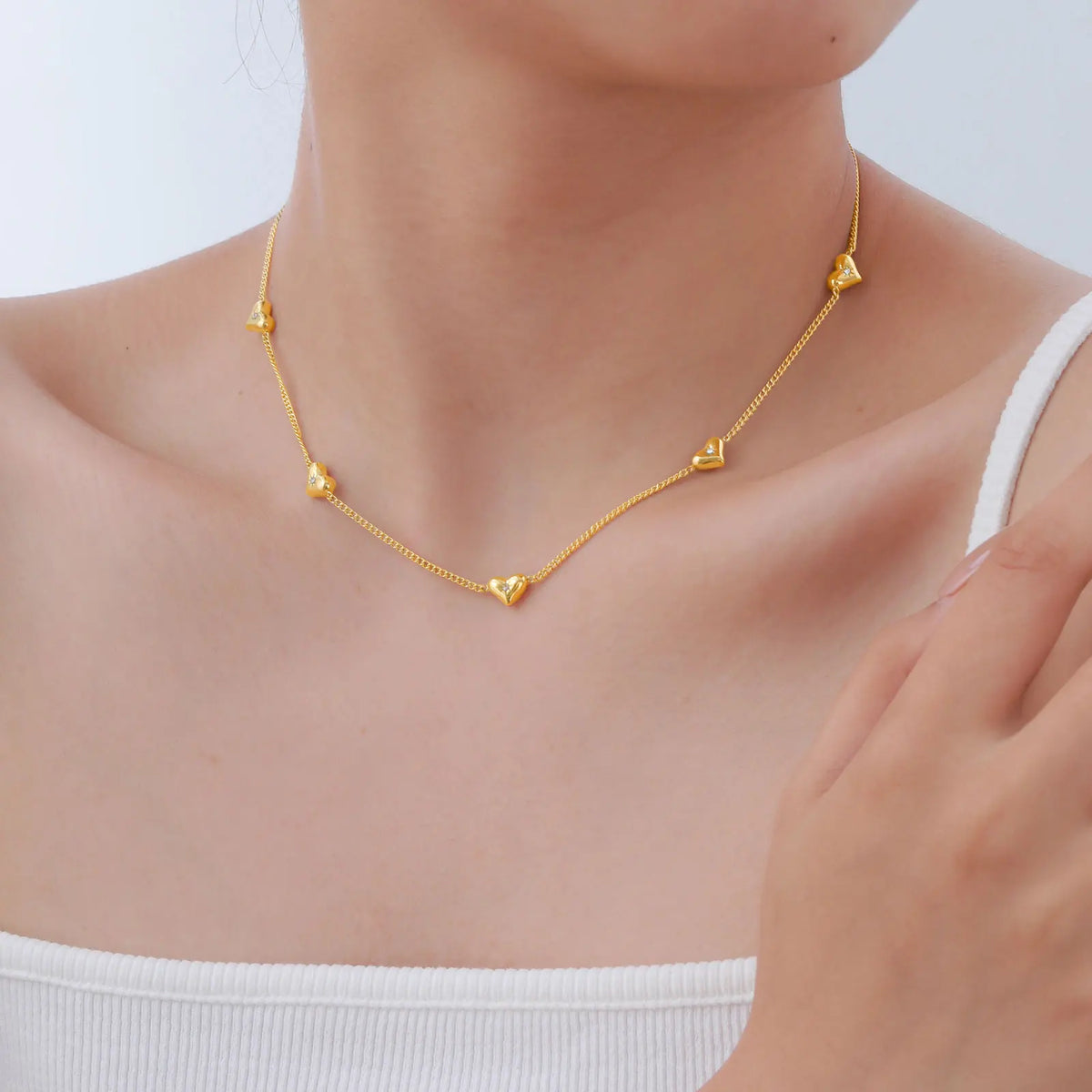 Layered Heart Pendant Necklace | Stainless Steel Minimalist Jewelry for Women