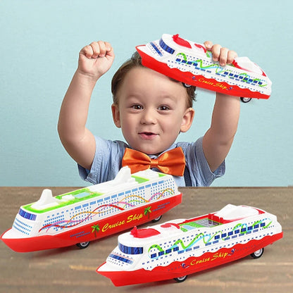 1PC Cruise Boat Ship Model | Pull Back Sliding Steamship Gliding Toy Gift