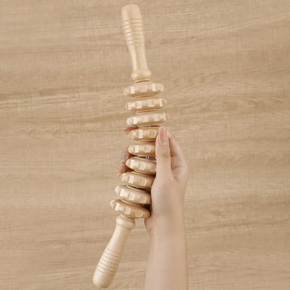Wooden Therapy Massager Roller Trigger Point Massager Stick for Fascia Cellulite Muscle & Abdomen Body, Muscle Belly Relief Too