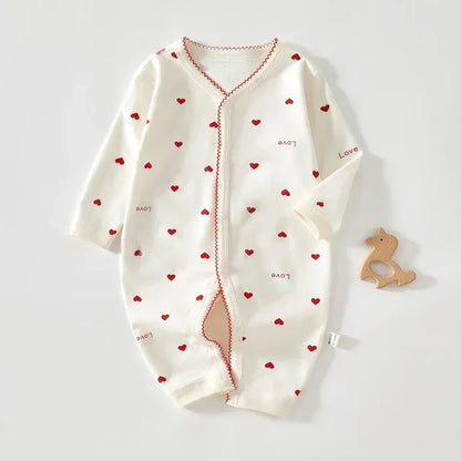 Bodysuit & One Pieces for Boys Girls Newborn Rompers Solid Color 100 Cotton 0-24M Long Sleeve Loungewear Outfit Thin Cute Design