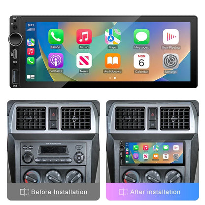 IPS 6.9 Inch 1Din Wireless Or wired Carplay Android Auto Car Radio Multimedia MP5 Player 1 Din DVD Bluetooth Stereo USB Charging