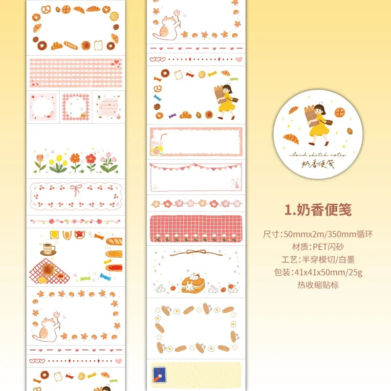 Cute Masking Tape Stickers for Junk Journal | 5x200cm Decorative Craft Tape Roll