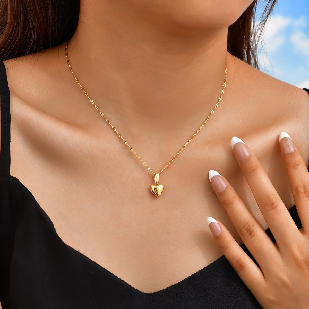 Layered Heart Pendant Necklace | Stainless Steel Minimalist Jewelry for Women