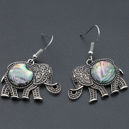 VILLWICE Shell Owl Drop Earrings | Antique Silver Plated Retro Jewelry