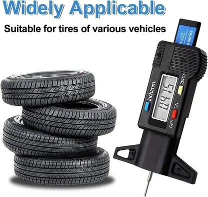 Digital Tire Tread Depth Gauge | 0-25mm LCD Caliper Tool