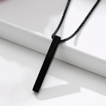 Vinox 5mm Pillar Necklace | Unisex Stainless Steel Geometric Pendant