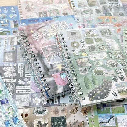 Mr. Paper Time Reshaping Cut Film Sticker Book | 30pcs Coil Design for DIY Scrapbook Notebook Cup Journal Decoration