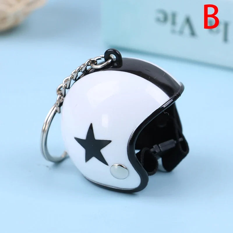 Mini Motorcycle Helmet Keychain | Cute Metal Key Ring for Women and Men