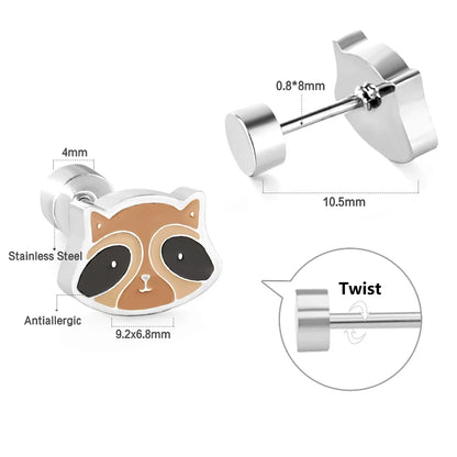 Cute Acrylic Animal Stud Earrings | Surgical Steel Hypoallergenic Earrings for Women and Girls