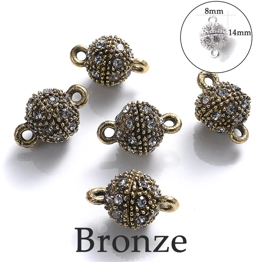 Heart Round Magnetic Clasps Set | DIY Jewelry Connector Charms