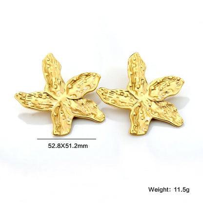 LUXUKISSKIDS Fairy Flower Earrings Stud | Gold-Plated Stainless Steel Piercing Jewelry for Women
