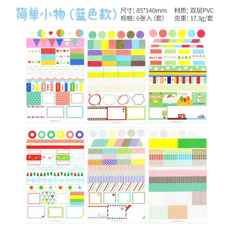 6Pcs Waterproof Cartoon Sticker Set | Cute DIY Decals for Laptops, Phones, and Planners