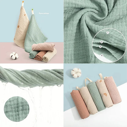 3/5 Pieces of Gauze Square Towels | Soft Cotton Baby Burp Cloths and Handkerchiefs