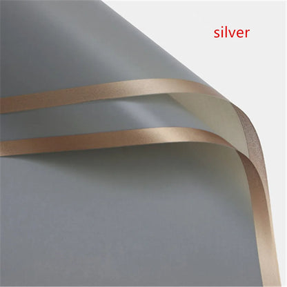 Golden Border Rose Wrapping Paper 5 Pack | Half Transparent Korean Style Gift Packing