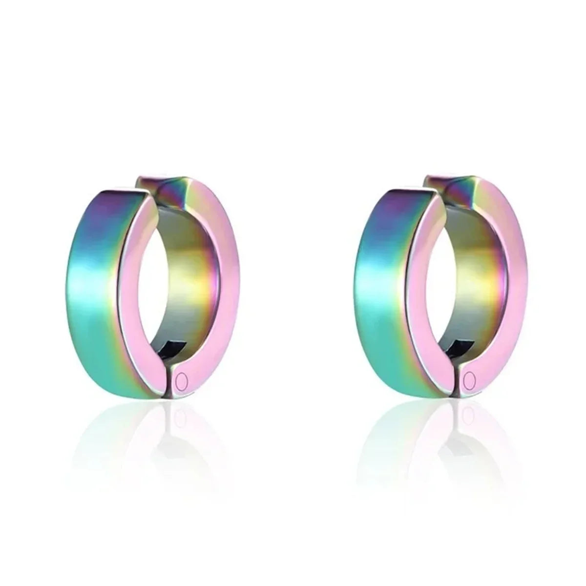 Stainless Steel Cuff Earrings for Men | Non Piercing Clip On Hoop Set