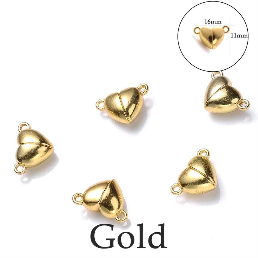 Heart Round Magnetic Clasps Set | DIY Jewelry Connector Charms