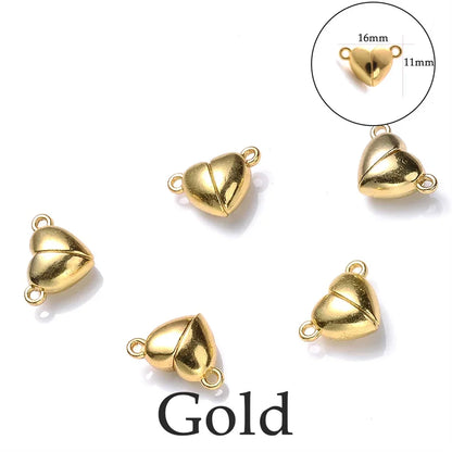 Heart Round Magnetic Clasps Set | DIY Jewelry Connector Charms