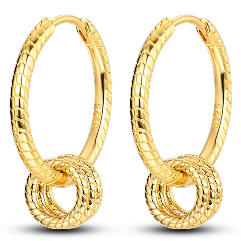 Colorful 925 Sterling Silver Hoop Earrings for Women | Classic Circle Earrings