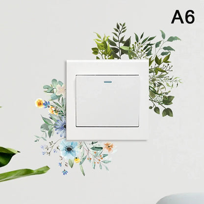 Plant Flower Switch Wall Sticker | Self-Adhesive PVC Wall Decal