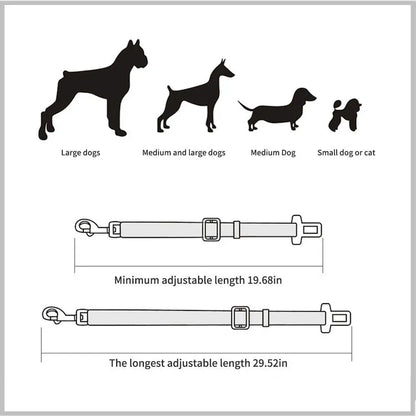 Dog Seat Belt | Quick Release Pet Safety Belt for Car Travel