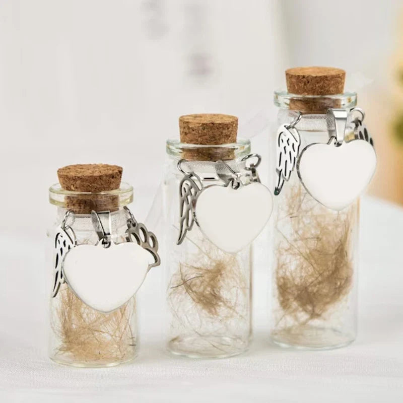 Pet Memorial Bottle for Pet Hair | Glass Keepsake Urn with Silver Accessories