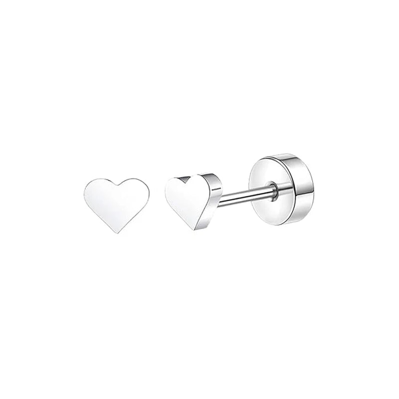 Stainless Steel Crystal Stud Earrings Set | Star Heart Butterfly Cartilage Tragus Helix Piercing Jewelry