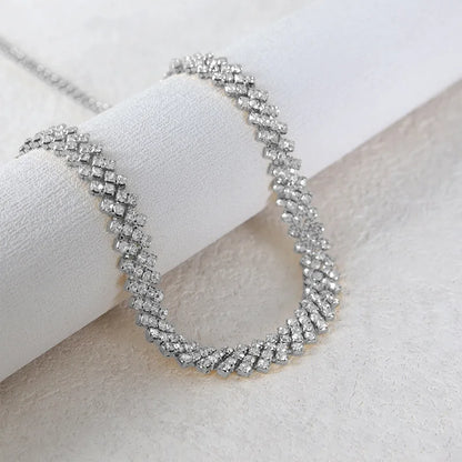 Simple Rhinestone Choker Necklace | Light Luxury Collarbone Chain for Women