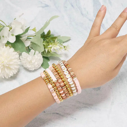 DIY Clay Beads Bracelet Making Kit – Friendship Golden Letter Beads for Jewelry Making, Gifts for Women & Teens