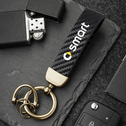 Carbon Fiber Style Keychain | Smart EQ Fortwo Key Ring