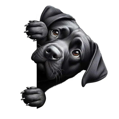 Dog Peeking Around The Corner Light Switch Wall Sticker | Cartoon Animal Decals for DIY Home Decor