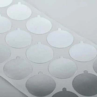 Universal Metallic Silver Aluminum Foil Seal Stickers | Tamper-Proof Bottle Seals