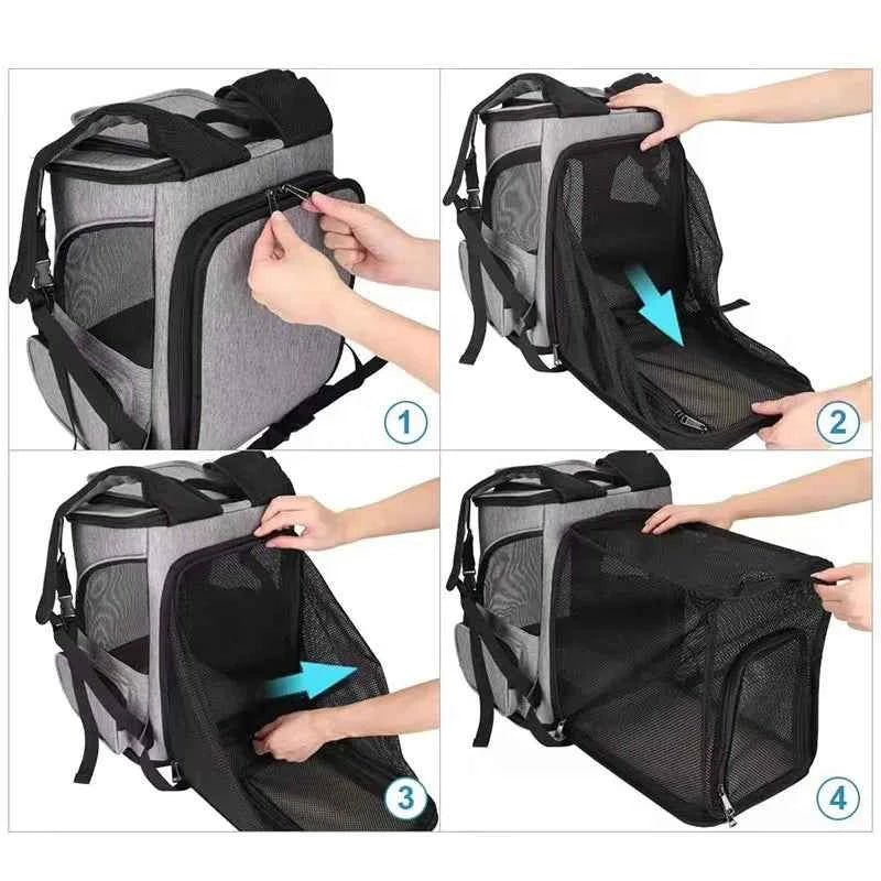 Expandable Pet Carrier Backpack – Travel Bag