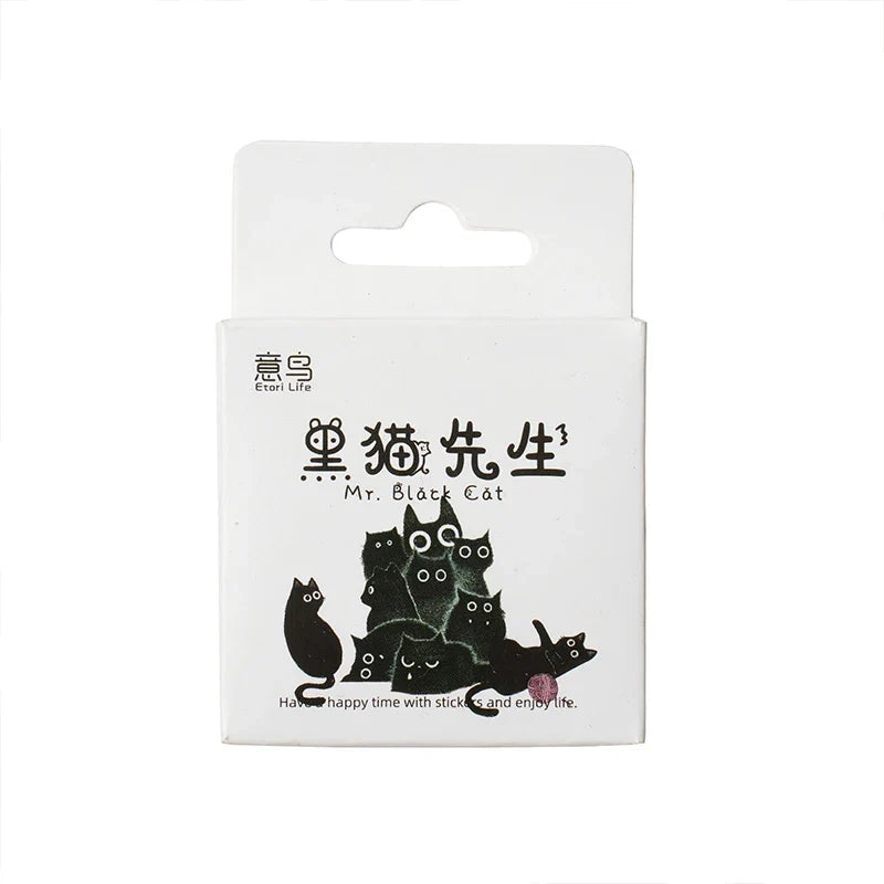 Etori Life Black Cat Stickers | 45 Waterproof DIY Stickers for Laptops and Scrapbooking